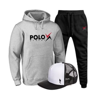 Conjunto Moletom Masculino Confortável Canguru + Boné Macio