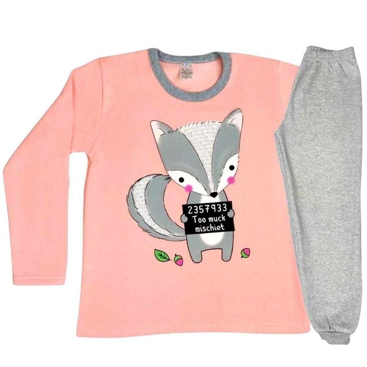 Menor preço em Conjunto Moletom Menina Juvenil Gola Flanelada Frio Inverno Infantil - Salmão