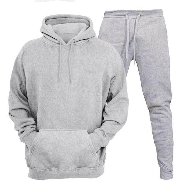 Conjunto Moletom Plus Size Blusa Canguru e Calça Plus Size Liso Masculino Feminino