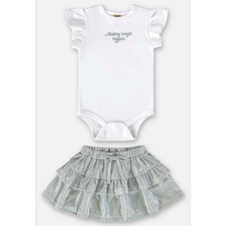 Conjunto para Bebê Menina com Body e Saia Up Baby