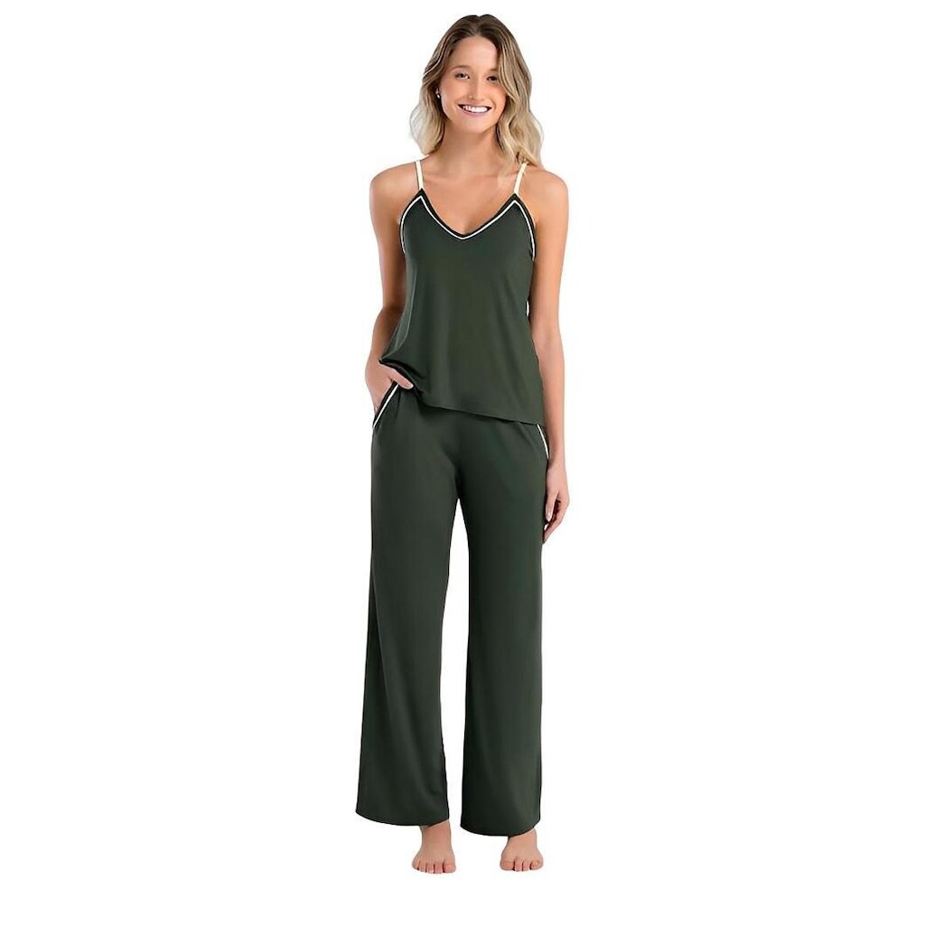 Conjunto Pijama de Alças com Calça Viscose She