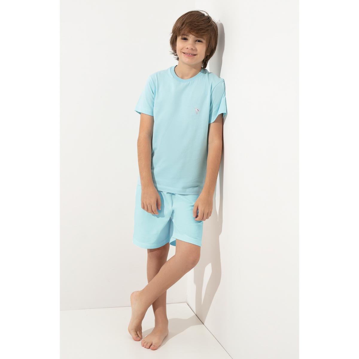 Conjunto Pijama Infantil Acuo Jardim De Primavera Masculino - Azul | Zattini