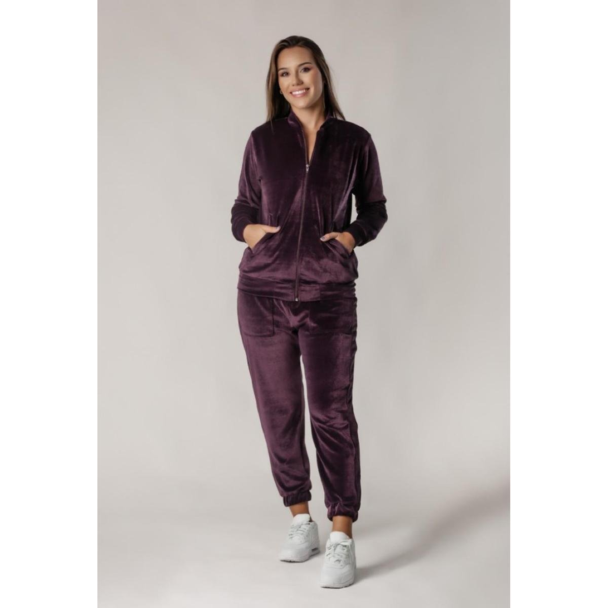 Menor preço em Conjunto Plush Comfy Jaqueta Mais Calça Roxo - Roxo