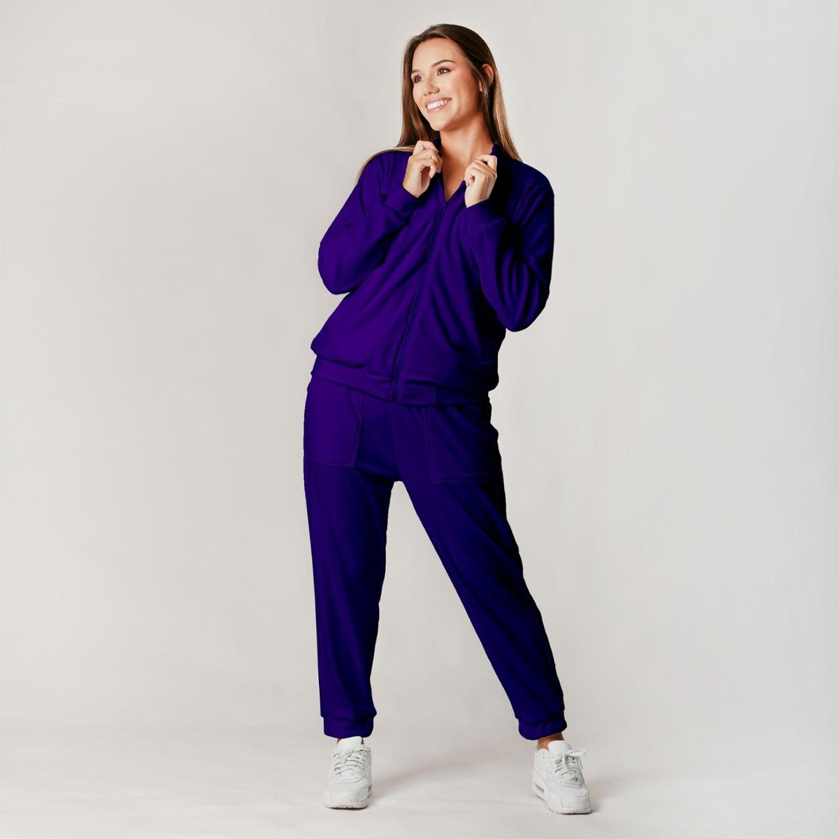 Conjunto Plush Comfy Jaqueta Mais Calça - Azul Menor preço em Conjunto Plush Comfy Jaqueta Mais Calça - Azul