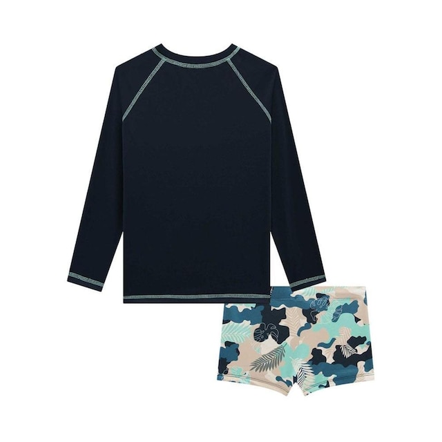 Conjunto Praia Infantil Camiseta Sunga UV Dry UV 50 Luc.Boo