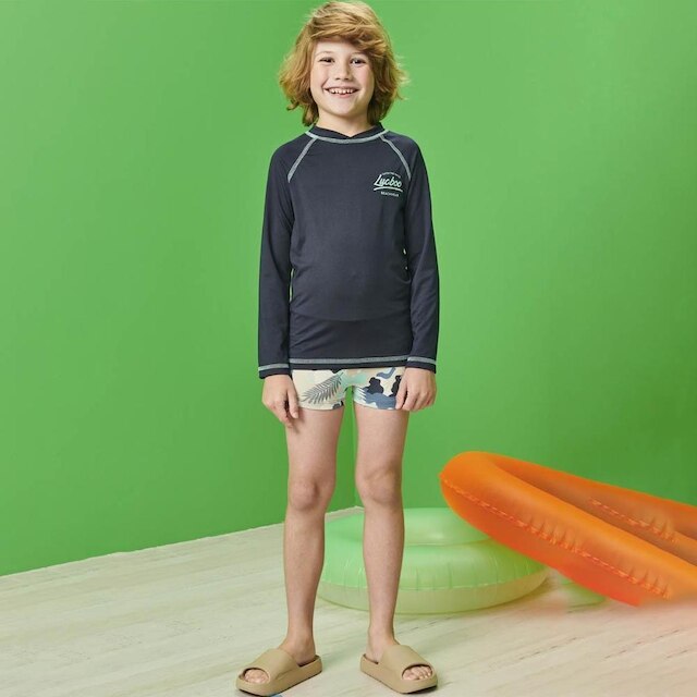 Conjunto Praia Infantil Camiseta Sunga UV Dry UV 50 Luc.Boo