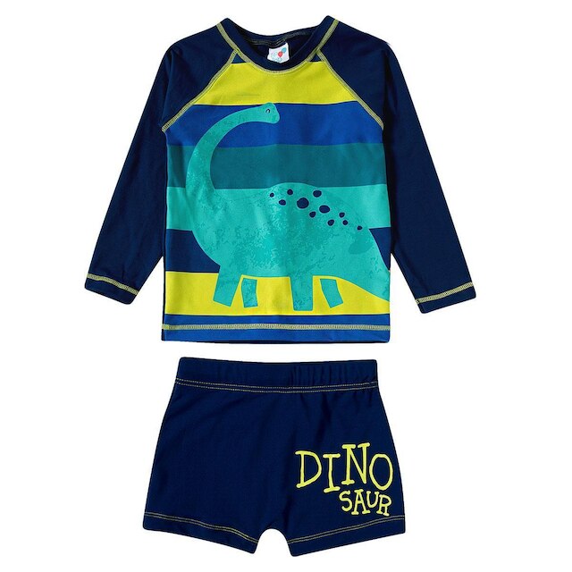 Conjunto Praia Infantil Menino Proteção UV 50+ Dino Floresta Marinho Tip Top