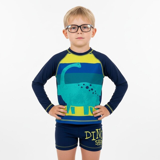 Conjunto Praia Infantil Menino Proteção UV 50+ Dino Floresta Marinho Tip Top