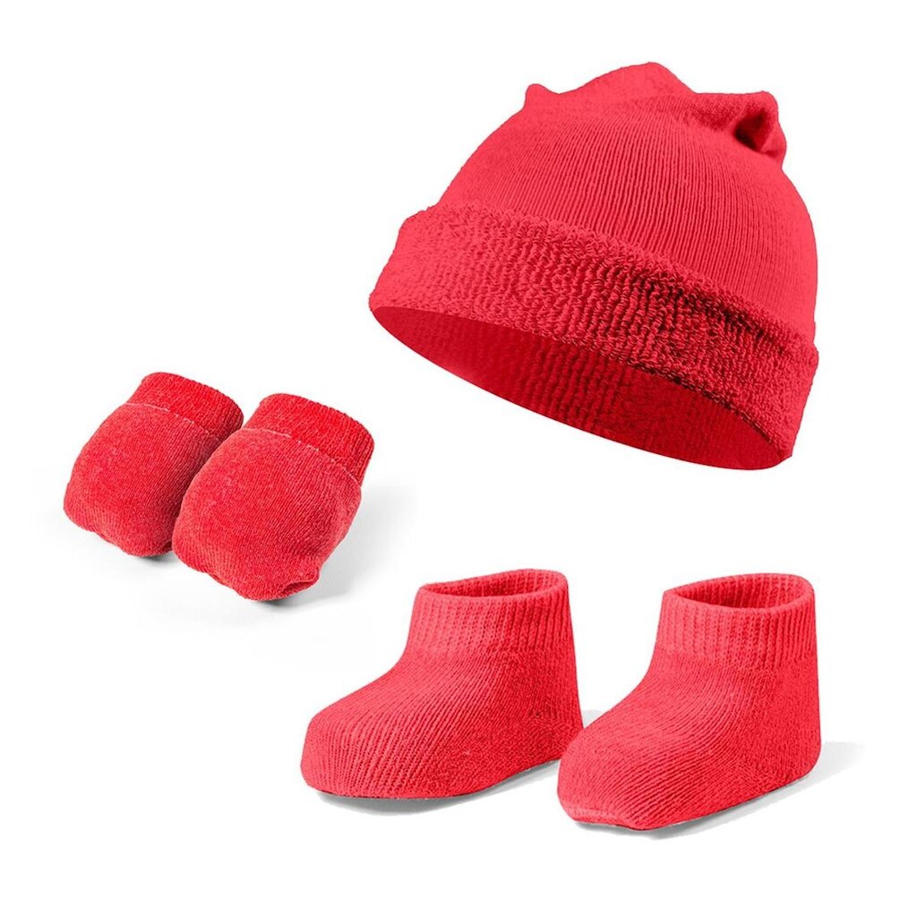 Conjunto Recem Nascido Touca Luvinha Meia Atoalhado Algodao