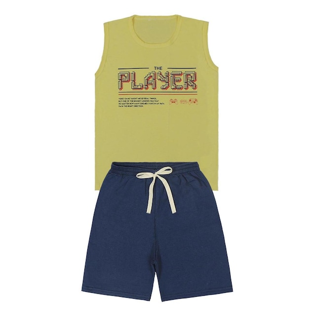 Conjunto Regata The Player Amarela e Bermuda - Luky & Buky