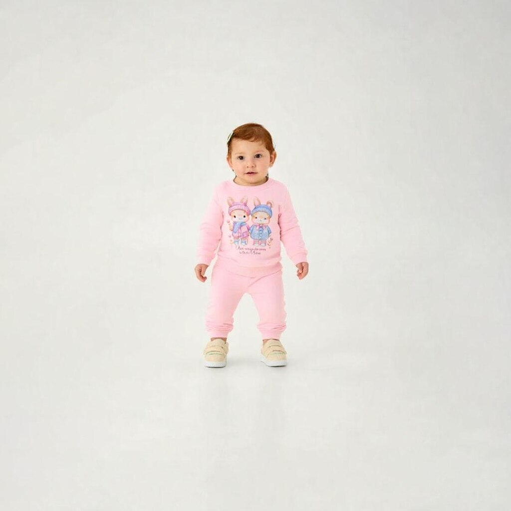 Conjunto Rosa Bebe Pulla Bulla Menina - 55128-1
