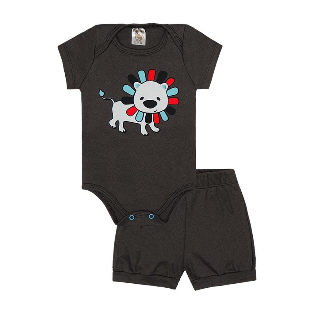 Conjunto Short e Body de Leão com Gola Americana - DLook