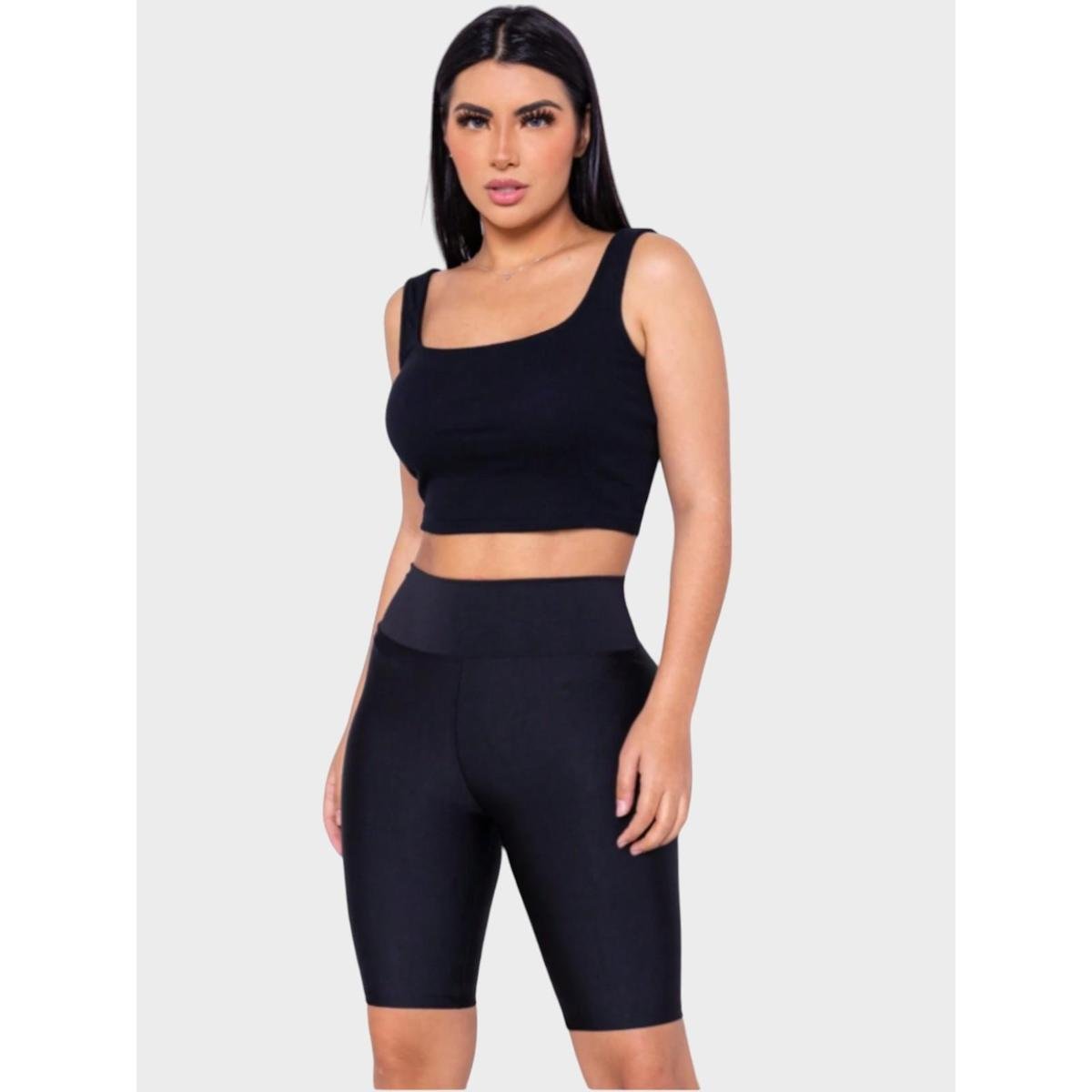 Conjunto Short Legging Fitness Academia + Top Nadador Academia Menor preço em Conjunto Short Legging Fitness Academia + Top Nadador Academia