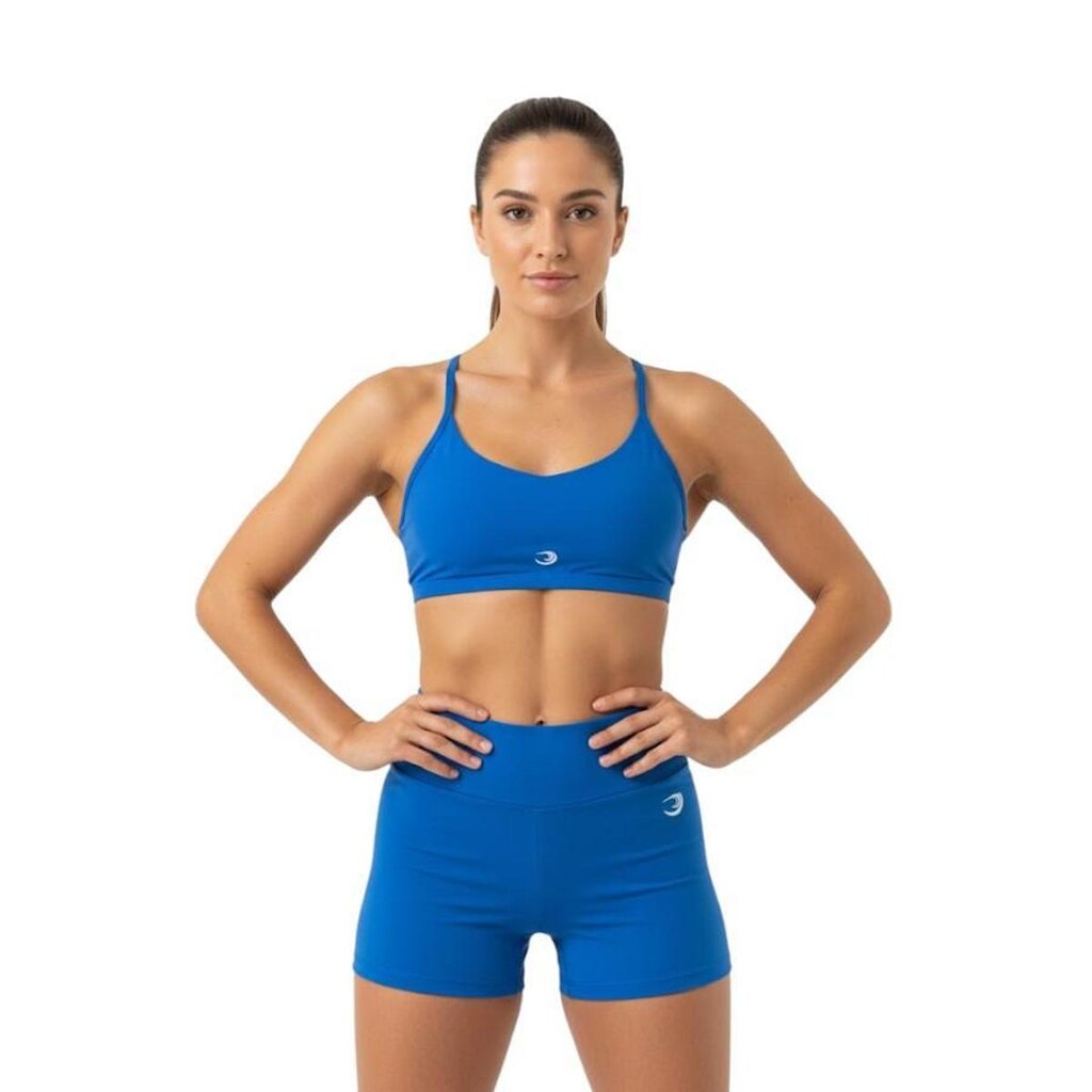 Conjunto Shorts Curto + Top Meia Lua Poliamida Summer Pro Petroleo