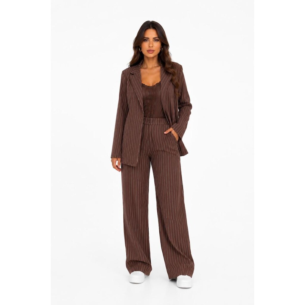 Conjunto Social D Bell Outlet Fashion Alfaiataria Marrom