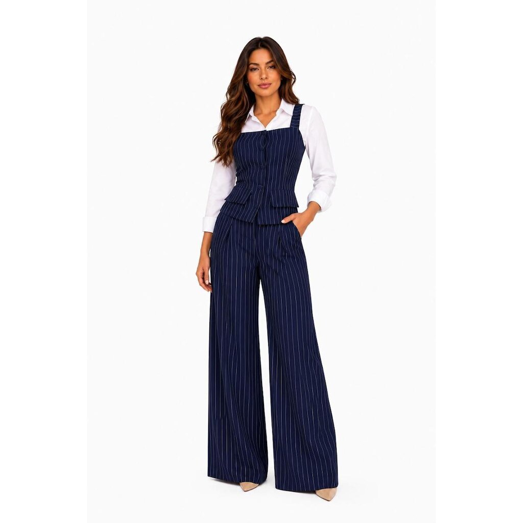 Conjunto Social D Bell Outlet Fashion Colete Azul