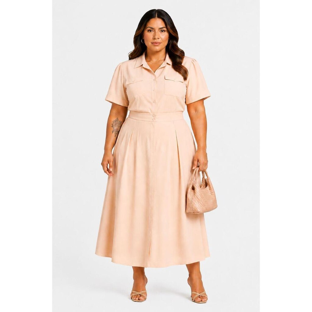 Conjunto Social D Bell Outlet Fashion Plus Size Bege