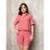 Conjunto Sophia Bermuda e Camisa com Manga Curta - Rosa