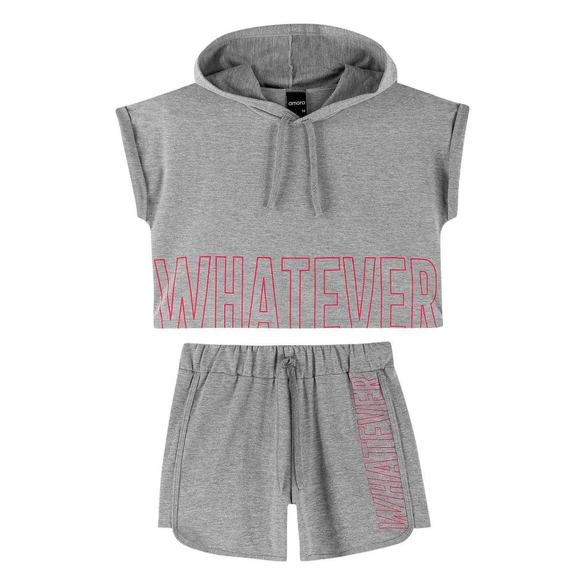 Conjunto Teen Feminino Blusa + Short Amora 51670.9010.18 Amora - Cinza Menor preço em Conjunto Teen Feminino Blusa + Short Amora 51670.9010.18 Amora - Cinza