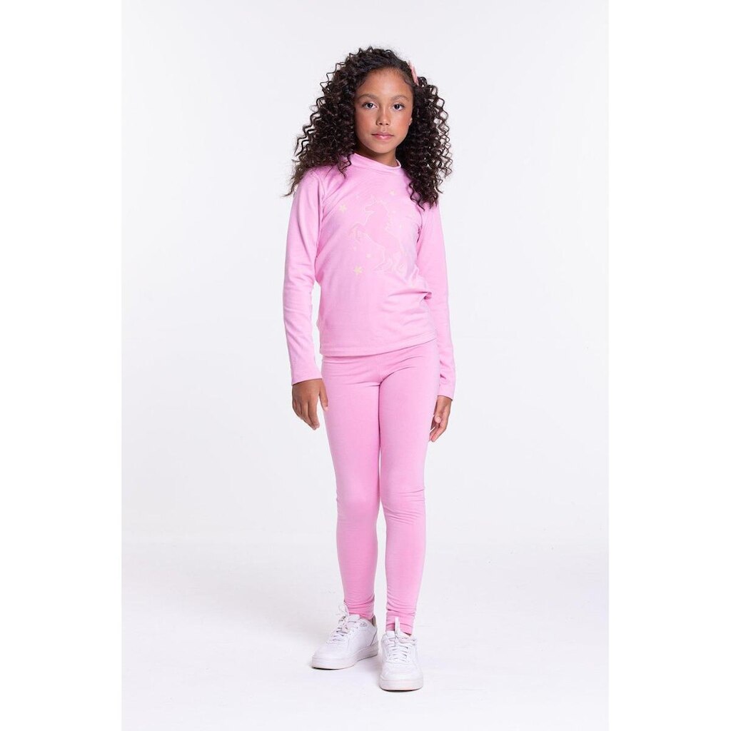 Conjunto Térmico Infantil Brilha no Escuro Feminino Rosa