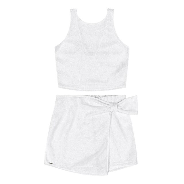 Conjunto Top Short-Saia Tecido Gloss
