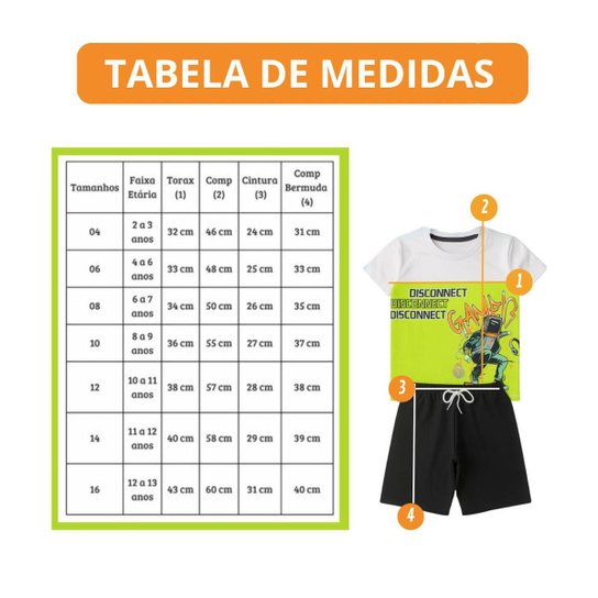Conjunto Verão Infantil Juvenil Masculino Camiseta reforço na gola Bermuda Moletinho Roupa Menino