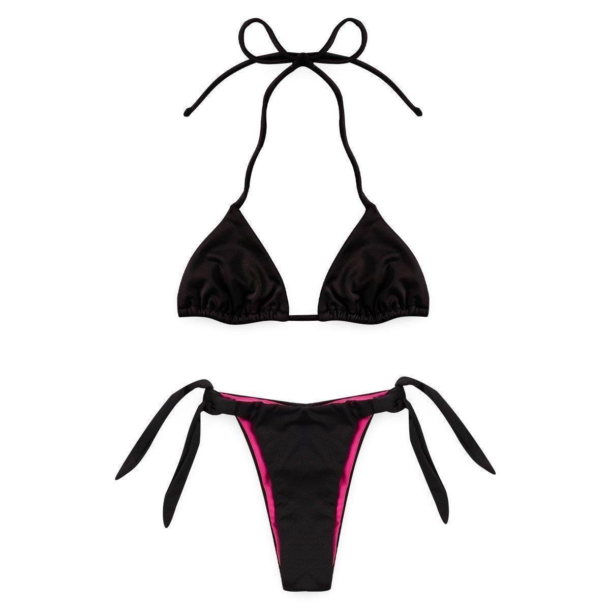 Conjunto Vida Costeira Biquíni Juvenil Cortininha Feminino - Preto Menor preço em Conjunto Vida Costeira Biquíni Juvenil Cortininha Feminino - Preto