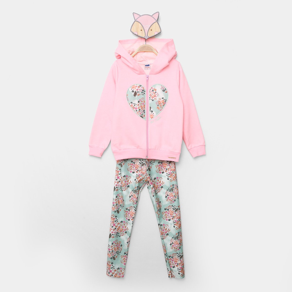 Conjuntos Longo Moletom Felpado c/ Capuz e Legging Molecotton Floral Marlan 22682 - Rosa Menor preço em Conjuntos Longo Moletom Felpado c/ Capuz e Legging Molecotton Floral Marlan 22682 - Rosa