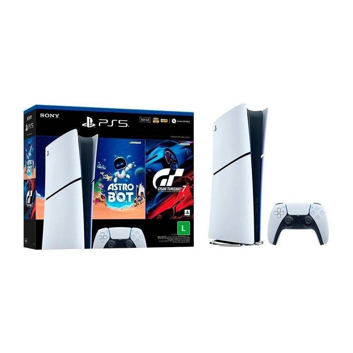 Menor preço em Console Sony PlayStation 5, SSD 825GB, Controle Sem Fio DualSense + 2 Jogos Digitais, Edição Digital