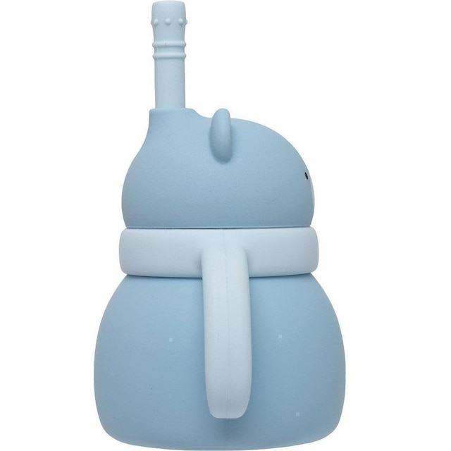 Copo de Silicone Buba Com Canudo Ursinho Azul
