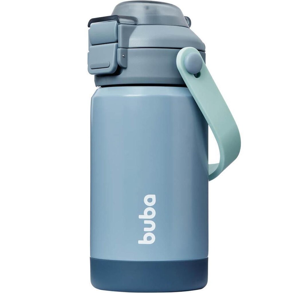 Copo Térmico Buba Parede Dupla Com Bico Canudo Ocean Azul