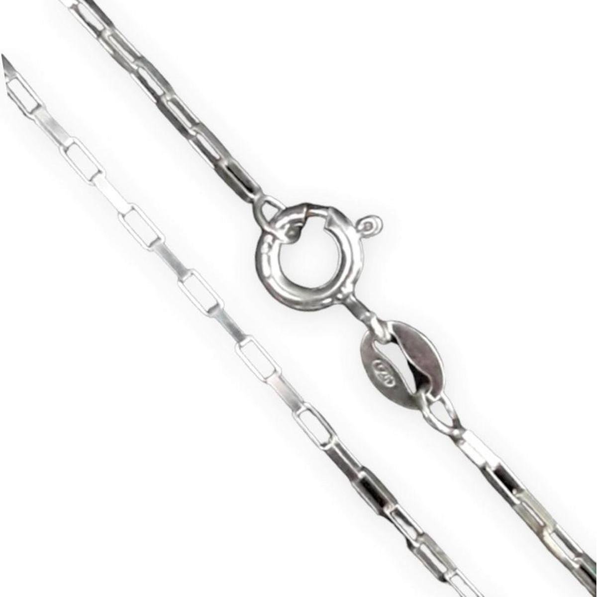 Corrente de Prata 925 Masculina Elo Quadrado - Prata Menor preço em Corrente de Prata 925 Masculina Elo Quadrado - Prata