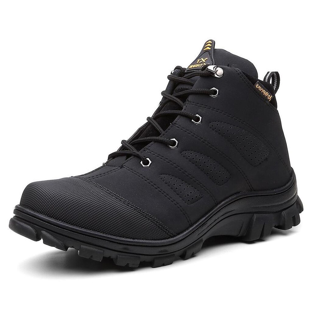 Coturno Adventure Bota Masculina Cano Medio Cadarço Biqueira Impermeável Solado Borracha Tratorado