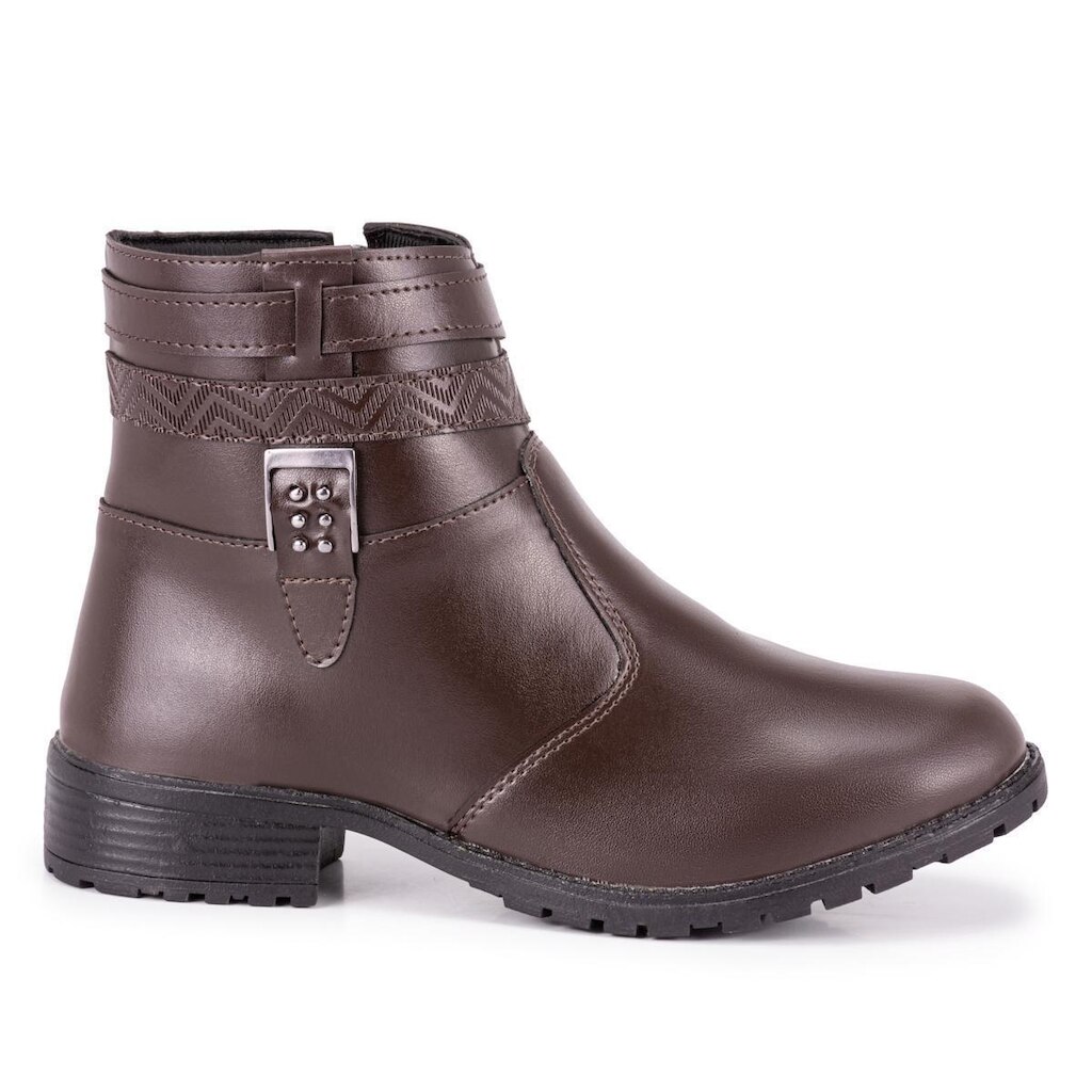 Coturno Adventure Shoes Salto Montaria Cano Curto Feminino