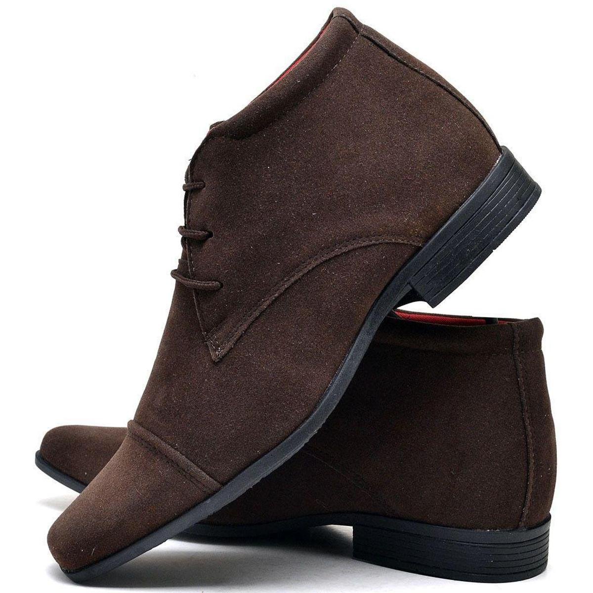 Coturno Bota Esporte Fino Masculino Camurça Café - Cafe Menor preço em Coturno Bota Esporte Fino Masculino Camurça Café - Cafe