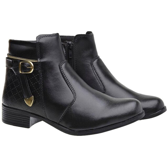 Coturno Bota Feminina Casual Cano Curto Lisa Macia