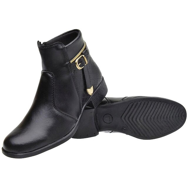Coturno Bota Feminina Casual Cano Curto Lisa Macia