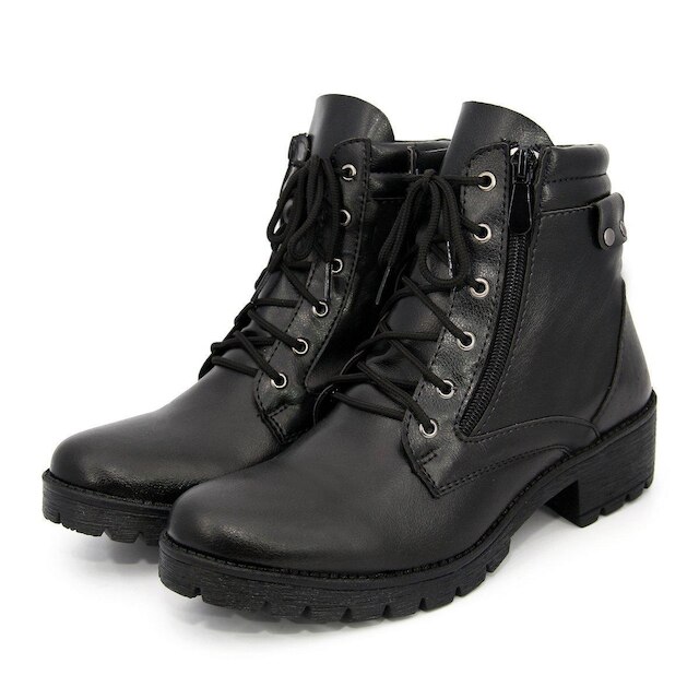 Coturno Bota Feminino Elegante Confortável Zíper Sola Tratorada