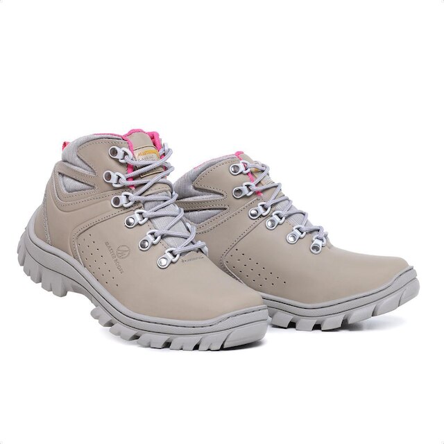 Coturno Bota Feminino Trilha Trabalho Couro legitimo