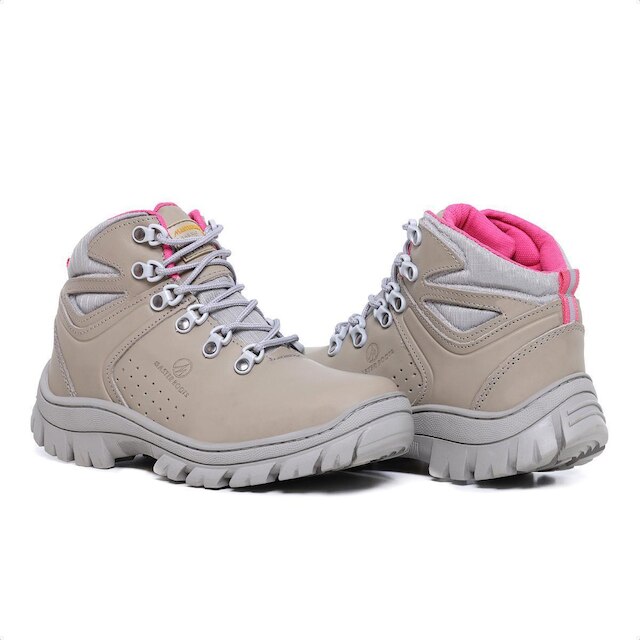 Coturno Bota Feminino Trilha Trabalho Couro legitimo