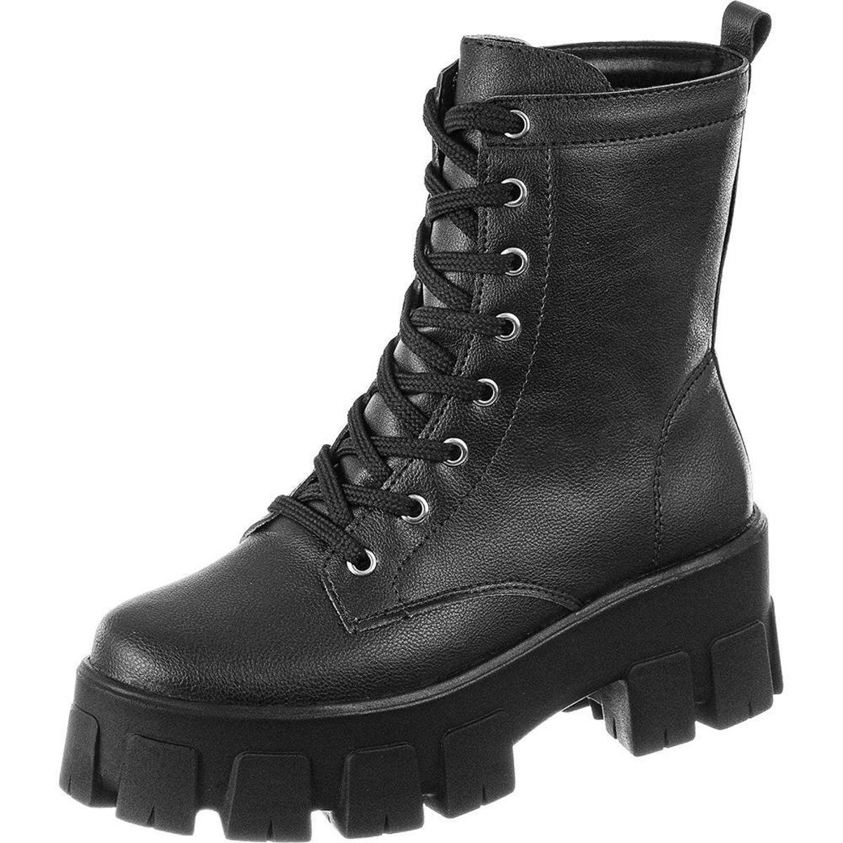 Coturno Bota GiGiL Tratorado Plataforma Napa Moda Feminino - Preto é ruim? Coturno Bota GiGiL Tratorado Plataforma Napa Moda Feminino - Preto é boa?