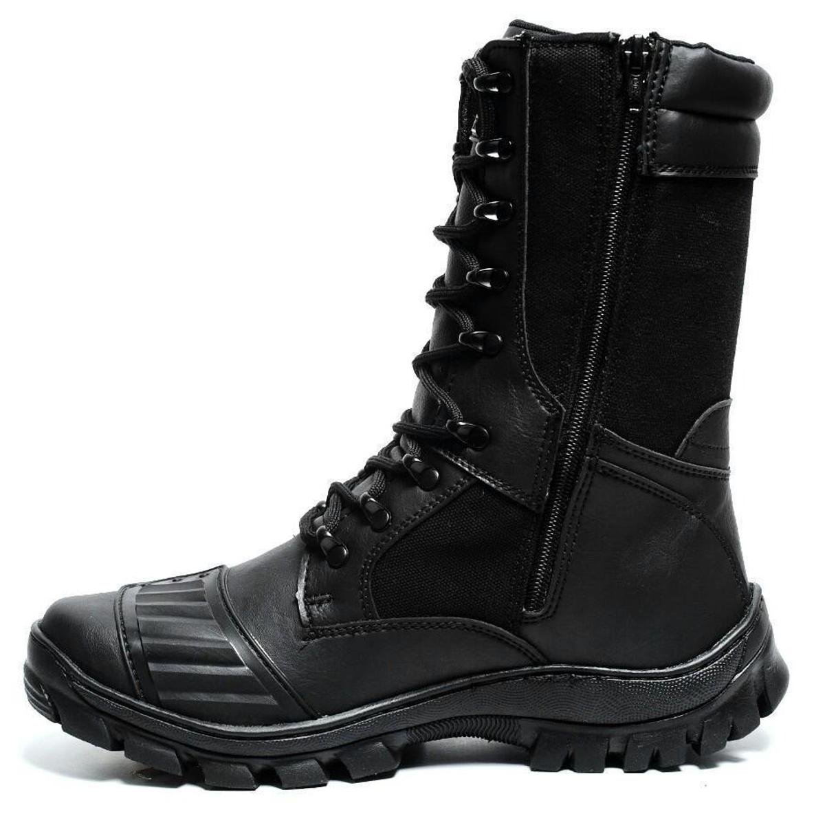 Coturno Cano Alto Bota Motociclista Segurança Bombeiro Civil