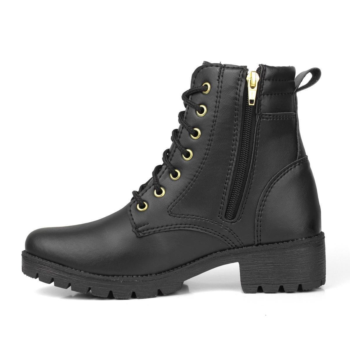 Coturno Casual Feminino Bota Cano Curto Botinha Moderna Zíper Salto Baixo Conforto Menor preço em Coturno Casual Feminino Bota Cano Curto Botinha Moderna Zíper Salto Baixo Conforto