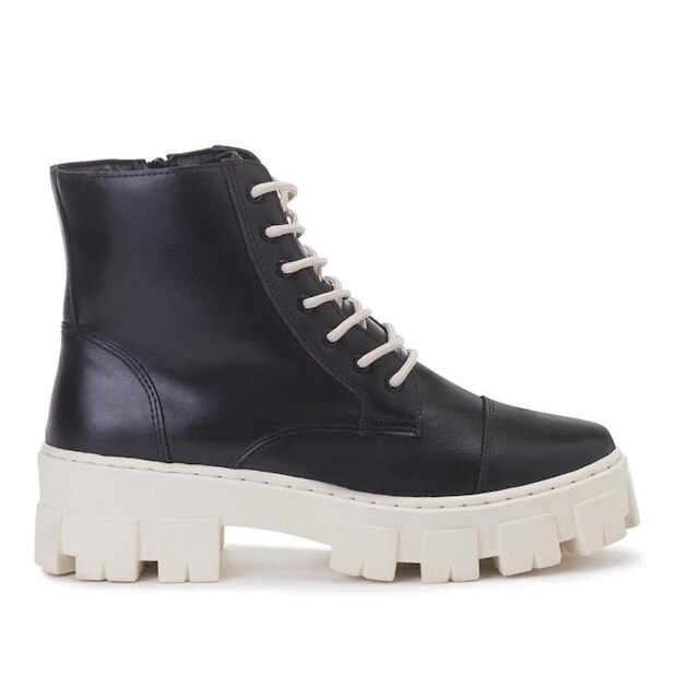 Coturno Couro Feminino Tratorado Estilo Tendência Conforto