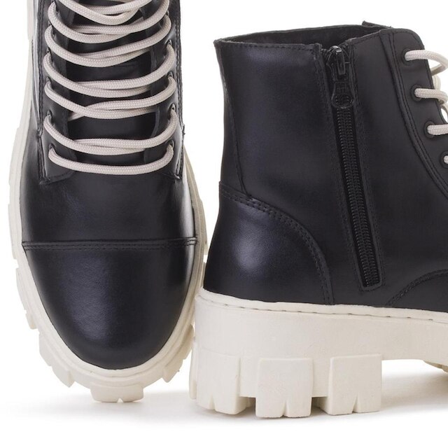 Coturno Couro Feminino Tratorado Estilo Tendência Conforto