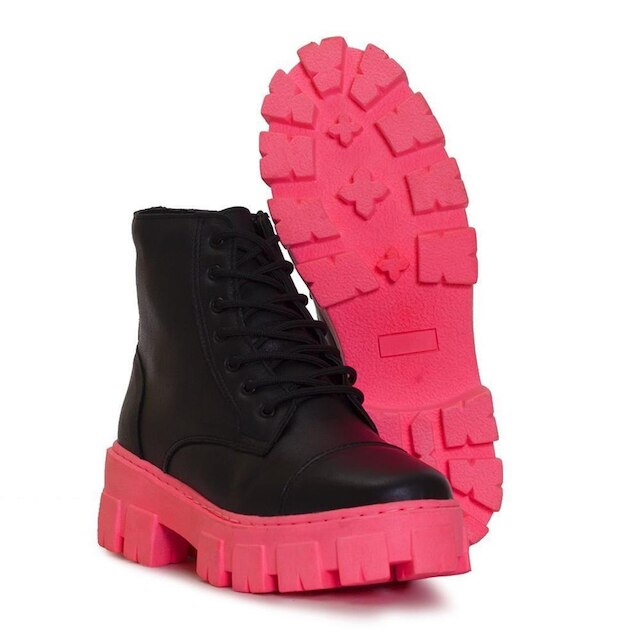 Coturno Couro Feminino Tratorado Estilo Tendência Conforto