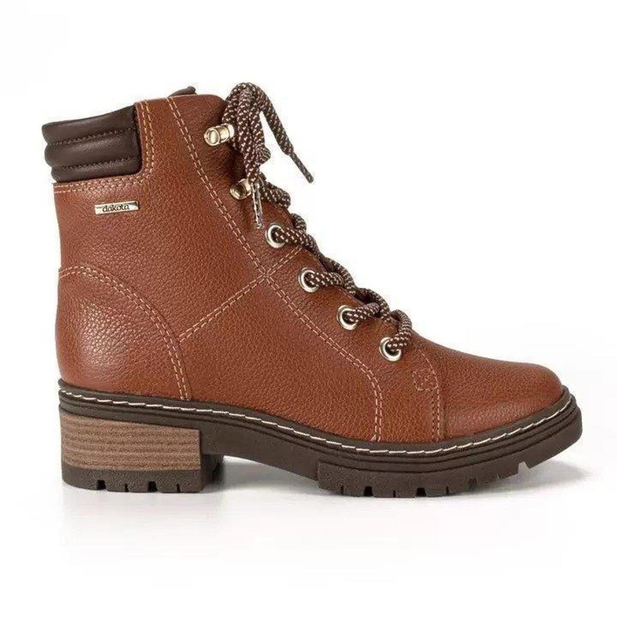 Coturno Dakota Em Couro Feminino G4381 - Marrom Menor preço em Coturno Dakota Em Couro Feminino G4381 - Marrom