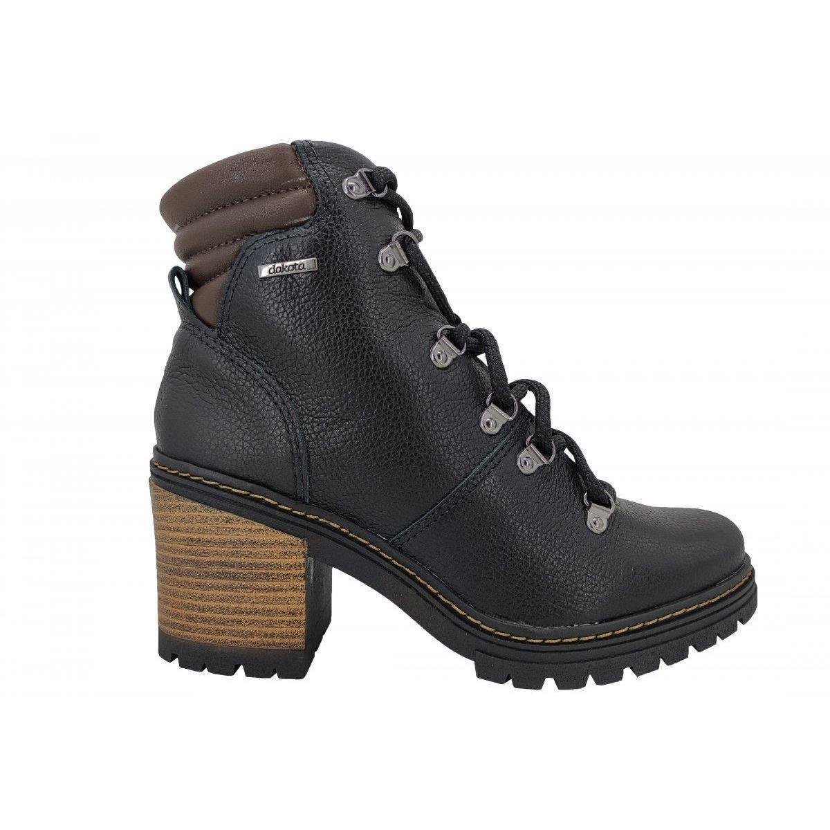 Coturno Dakota Em Couro Feminino G5722 - Preto+Marrom Menor preço em Coturno Dakota Em Couro Feminino G5722 - Preto+Marrom