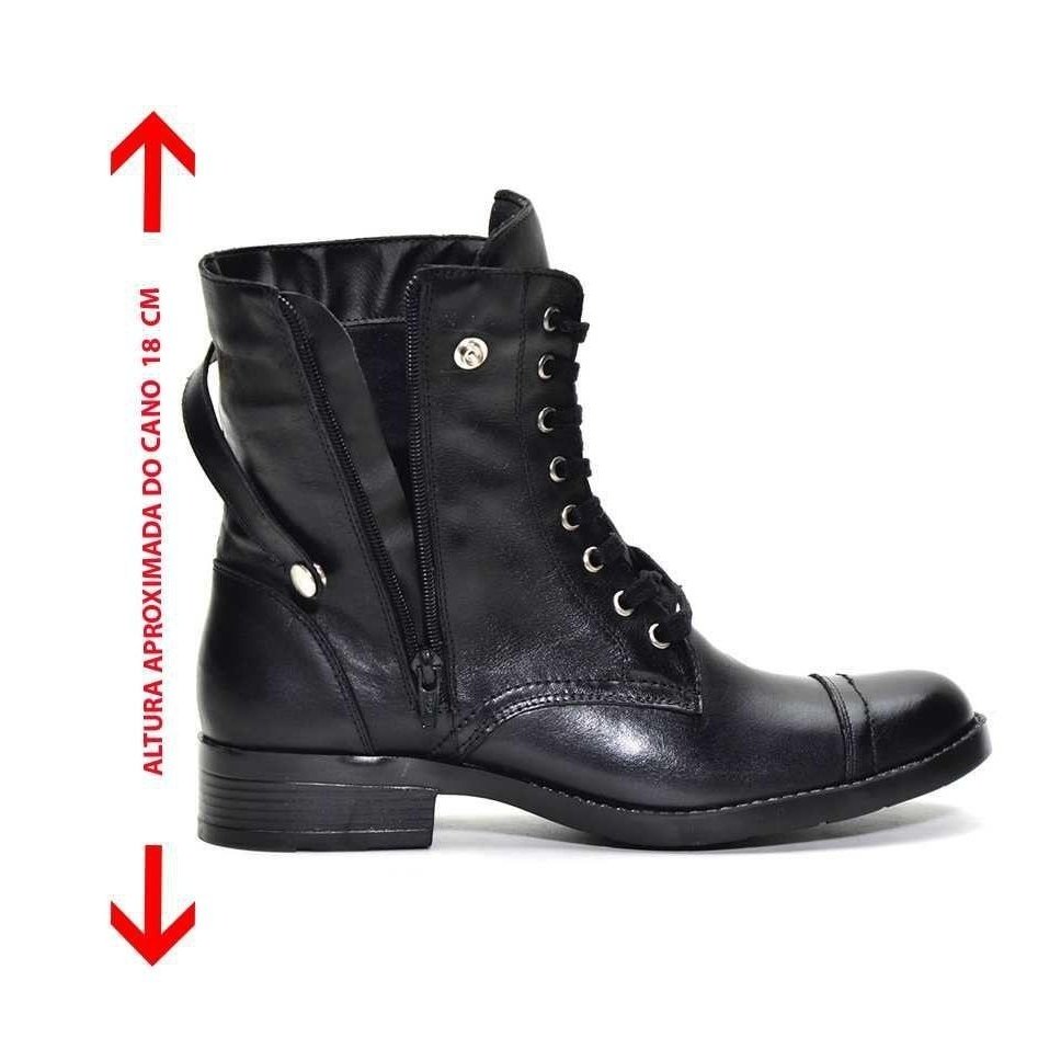 coturno preto de couro