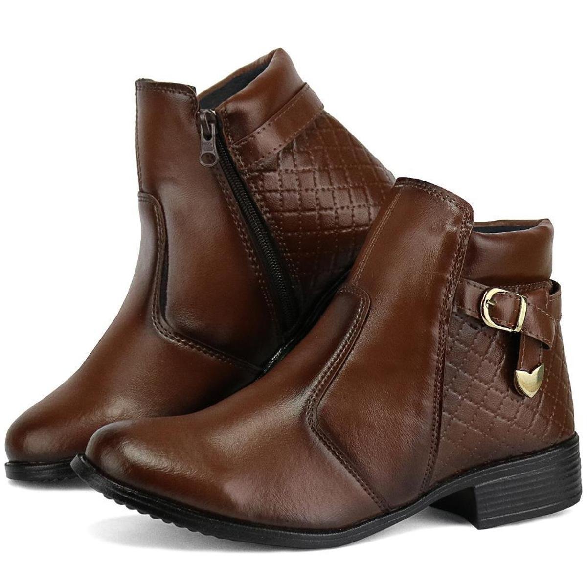 Coturno Feminino Bota Cano Curto Casual Botina Top Menor preço em Coturno Feminino Bota Cano Curto Casual Botina Top
